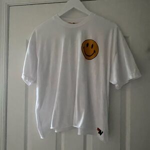 Aviator Nation White Tee with Yellow Smiley Face